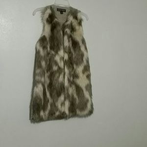 Almost Famous Long Multicolor Faux Fur Vest